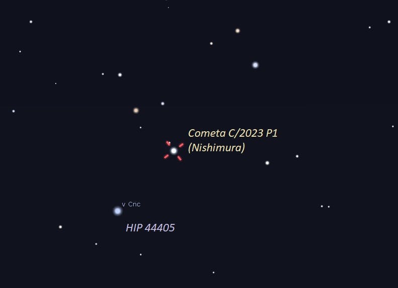 Nuevo Cometa C/2023 P1 (Nishimura) se podrá apreciar en binoculares y con cámaras fotográficas
